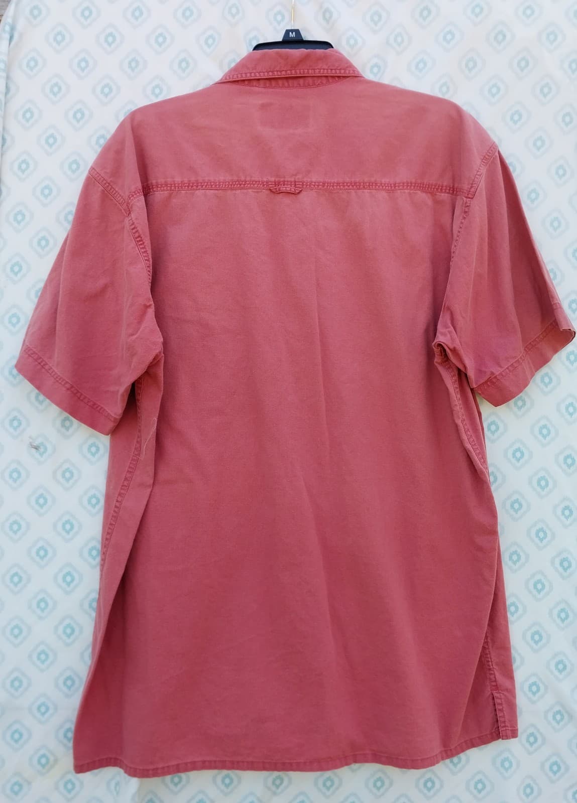 RedHead Mens Short Sleeve Button Up Shirt Size Large Fish Embroidery Red Clay - Thumbnail 2