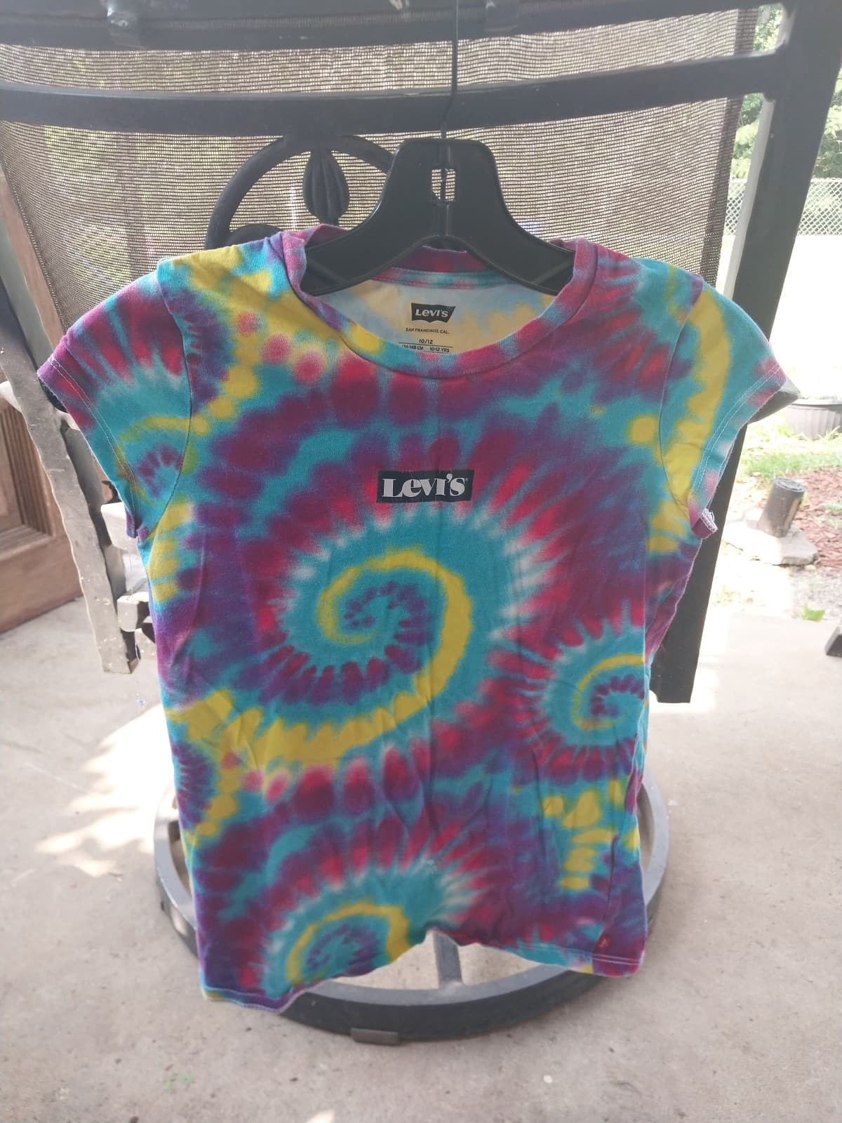 LEVI'S Tie Dye bar logo T-shirt-NEW-tagless Spiral Swirl classic tee Levis Jeans - Image 1