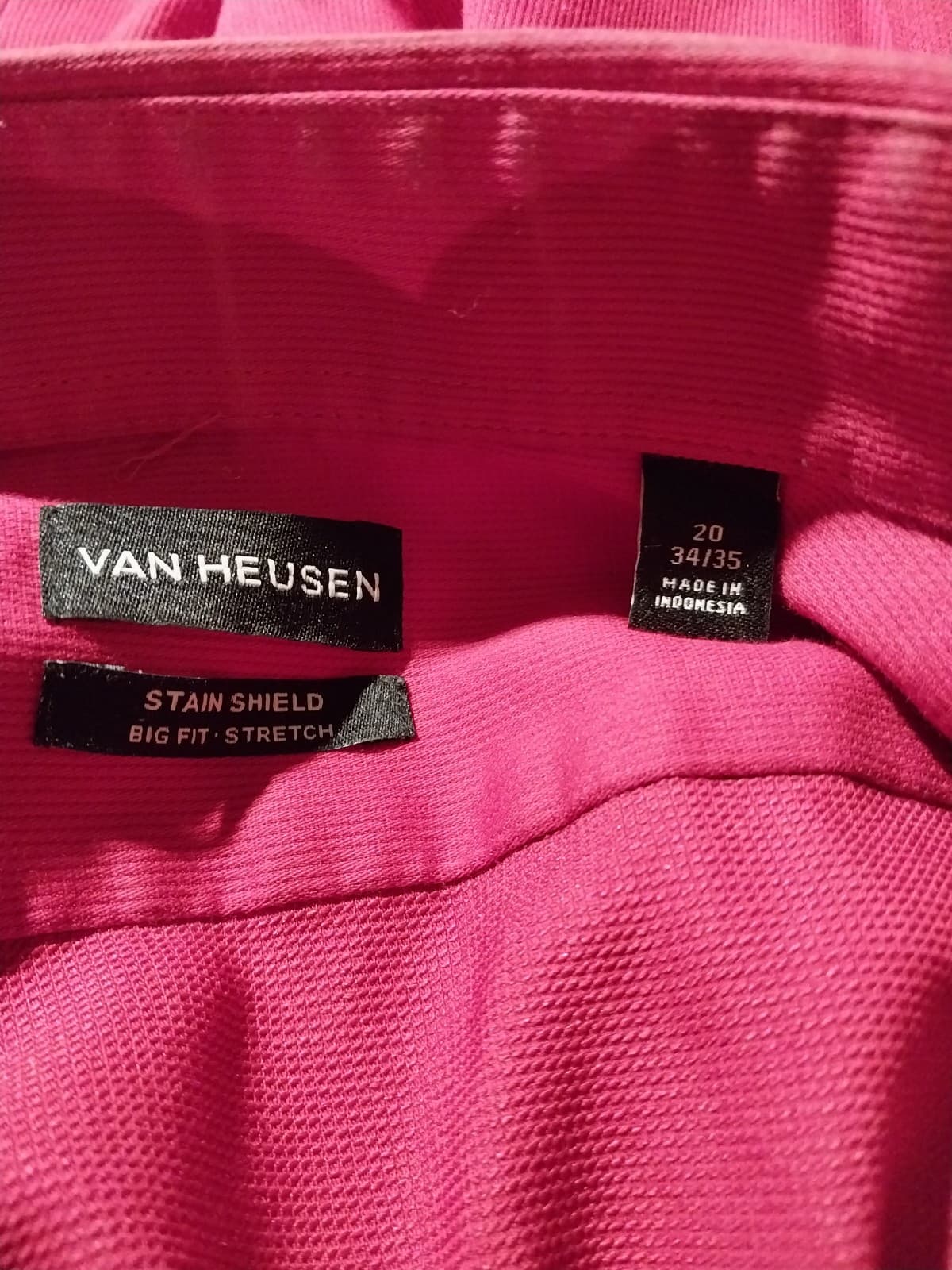 Mens Van Heuse wine colored dress shirt. 20 34/35 - Thumbnail 3