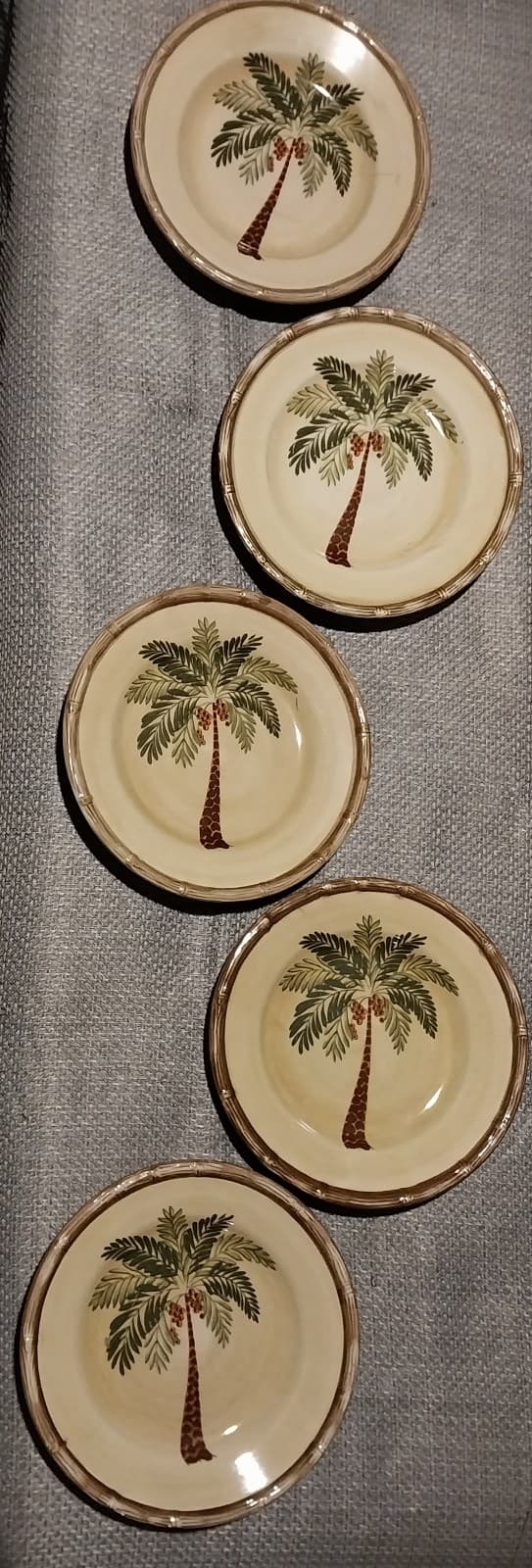 5 Home Trends WEST PALM Salad Plates. There are marks on the back on Plates. - Image 1