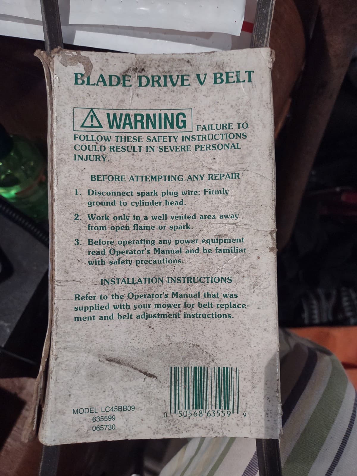 True Value Mower Replacement Part. V Belt. Fits Lawn Chief 45", Deck 40"Lengt - Thumbnail 2