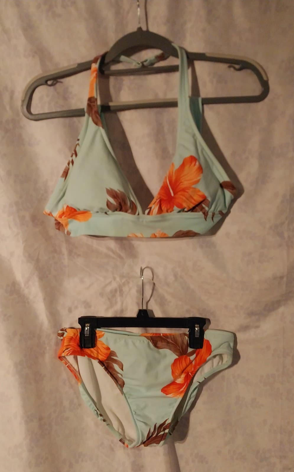 Leilani Baby Blue Floral Bikini. Top Is Size 12. Bottoms Size 10 - Image 1