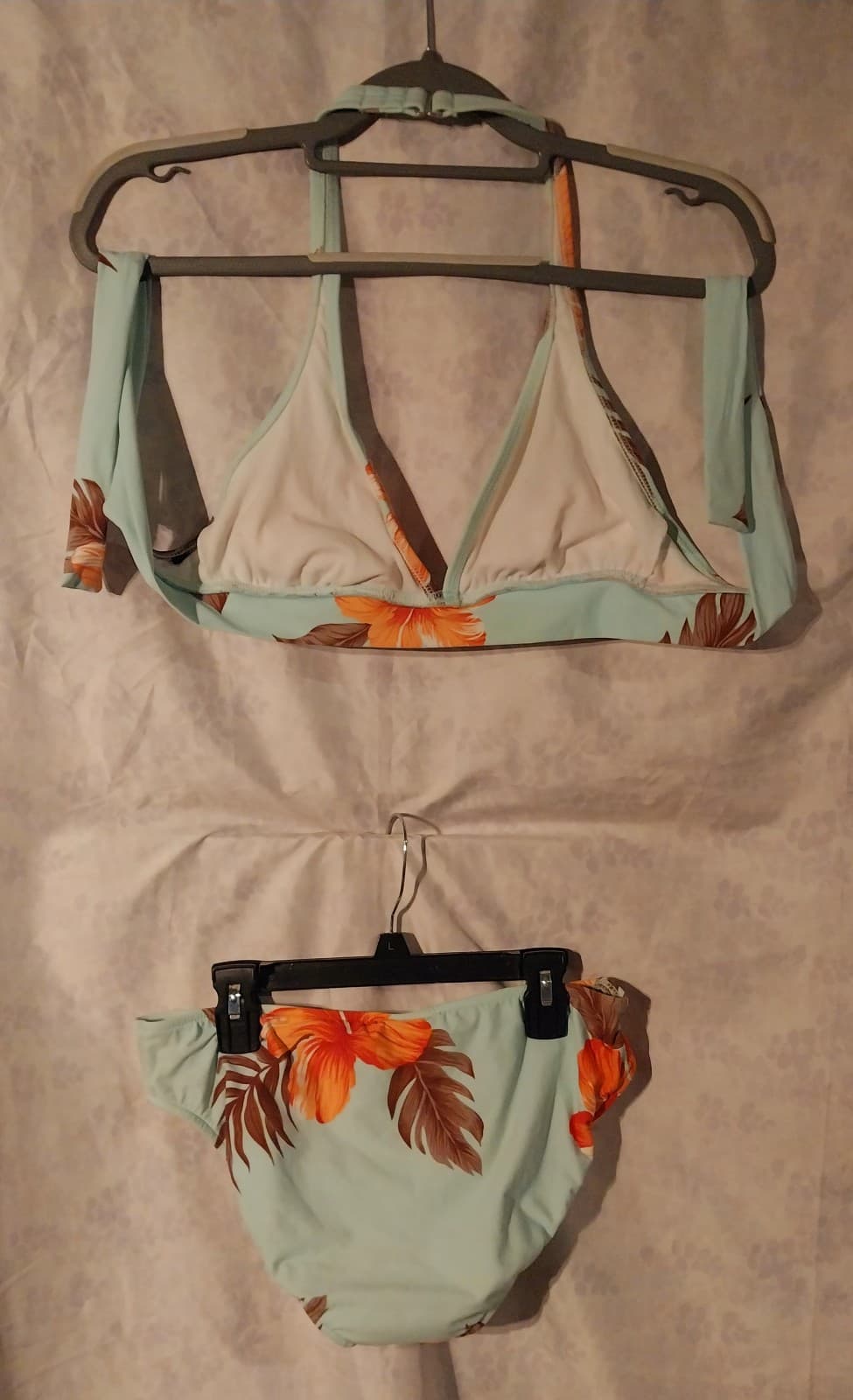 Leilani Baby Blue Floral Bikini. Top Is Size 12. Bottoms Size 10 - Thumbnail 2