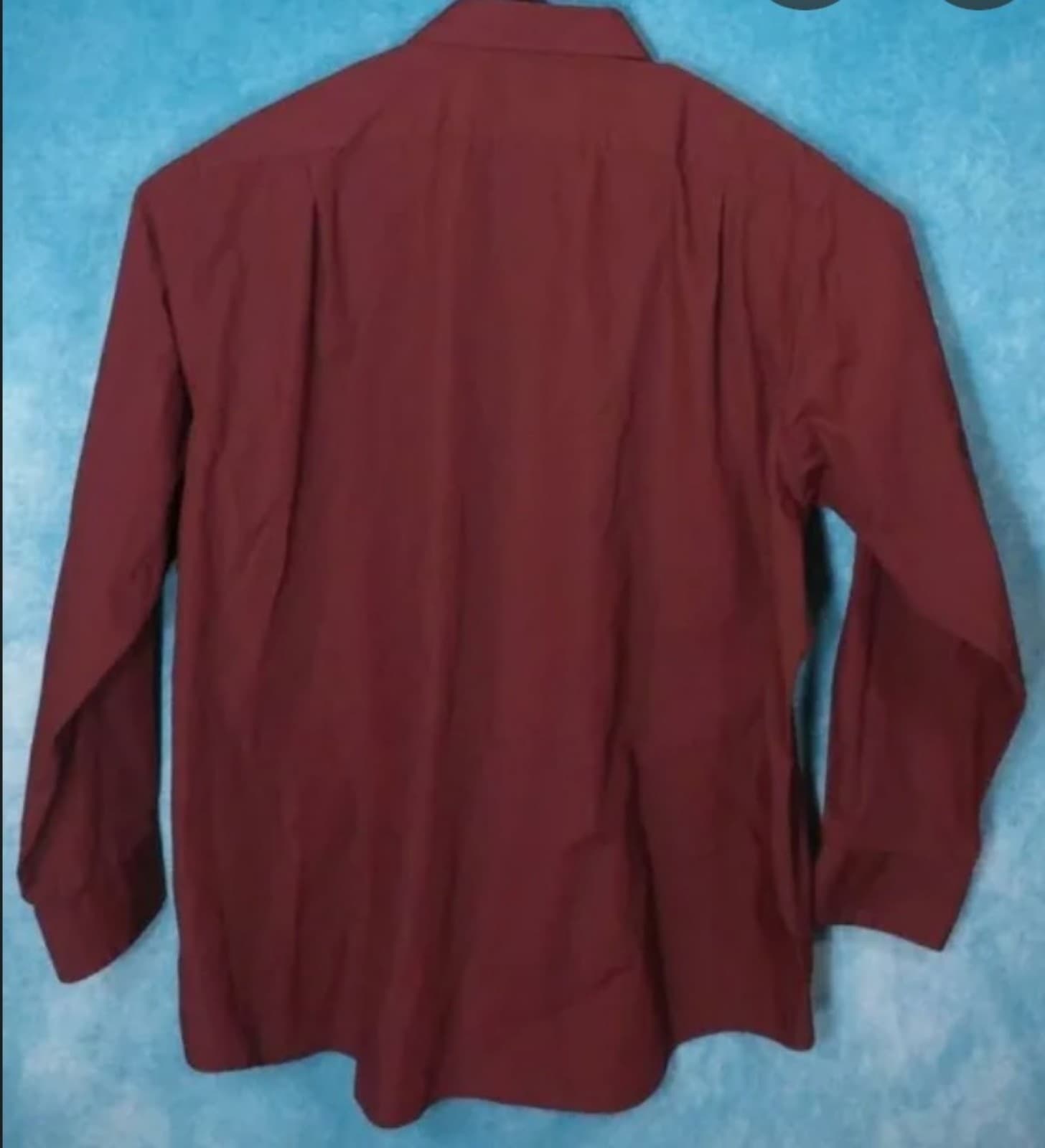 Croft & Barrow Burgundy Long Button Down Dress Shirt. XL 17 1/2-18 36 - Thumbnail 2