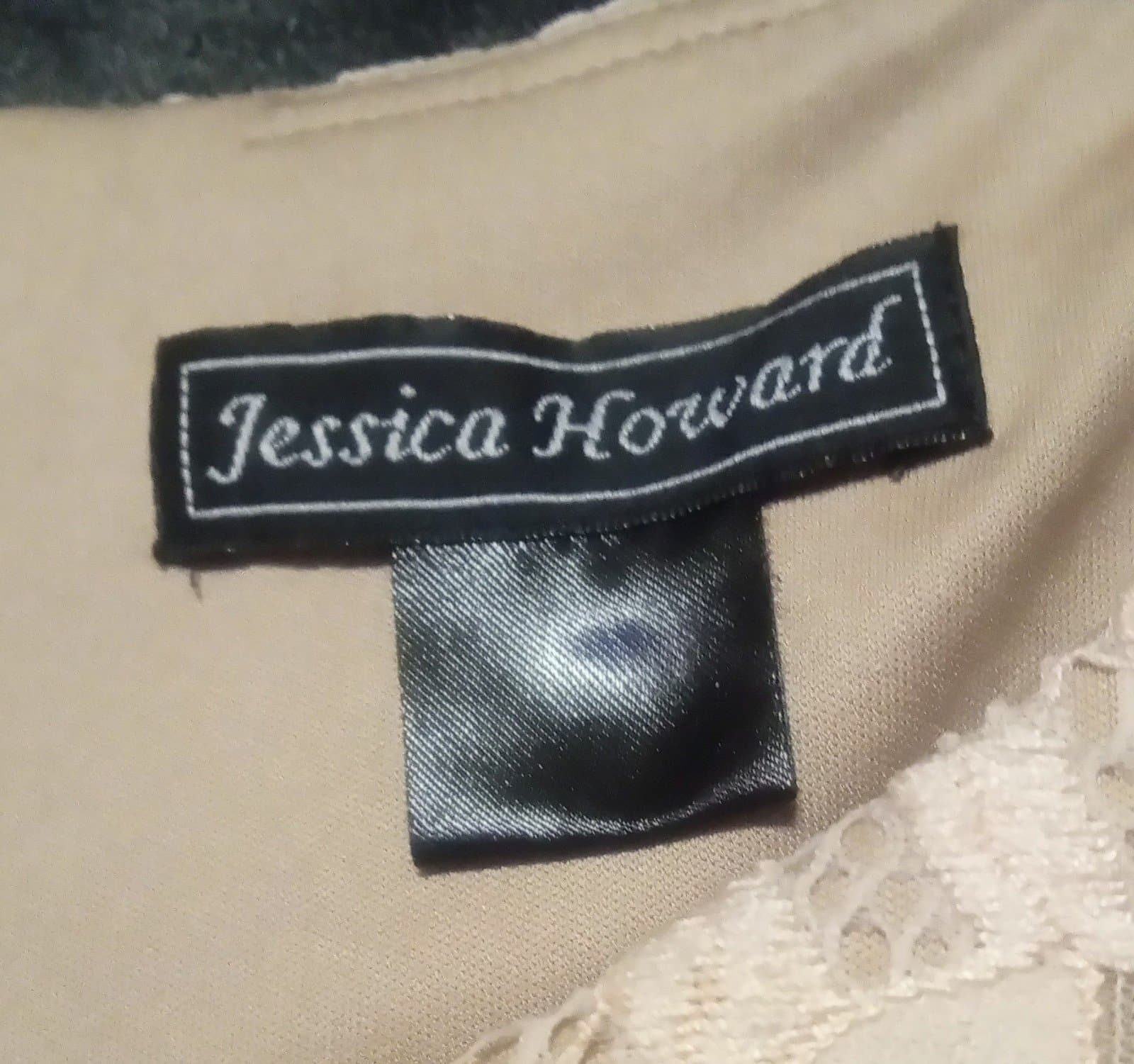 Jessica Howard Peach Color Lace Overlay 3/4 Sleeve Dress Size 8 - Thumbnail 3