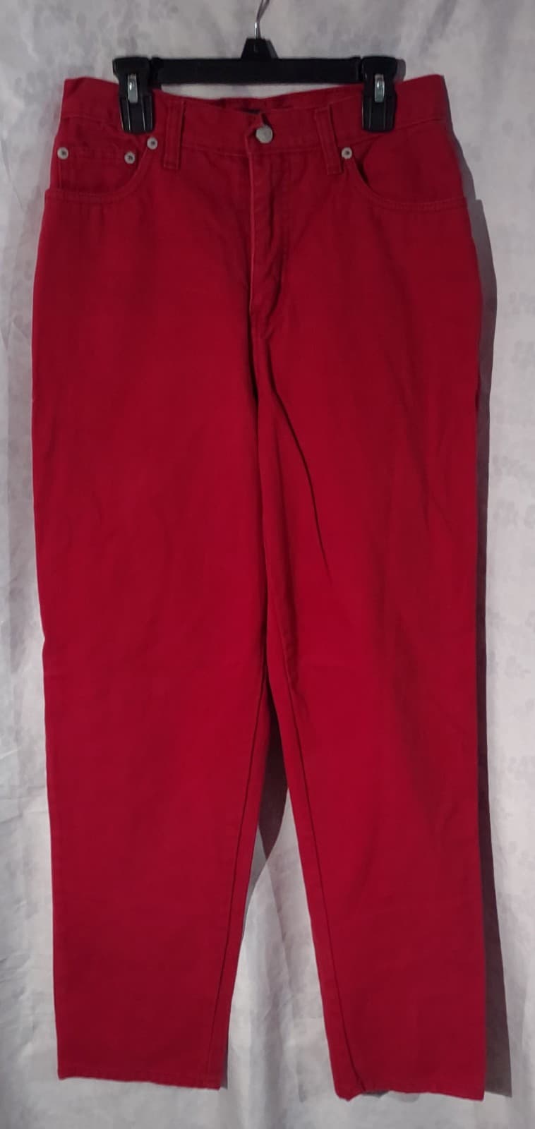 Vintage Bill Blass Jeanswear Easy Fit 90s Red / Maroon High Rise Jeans Size 4P - Image 1