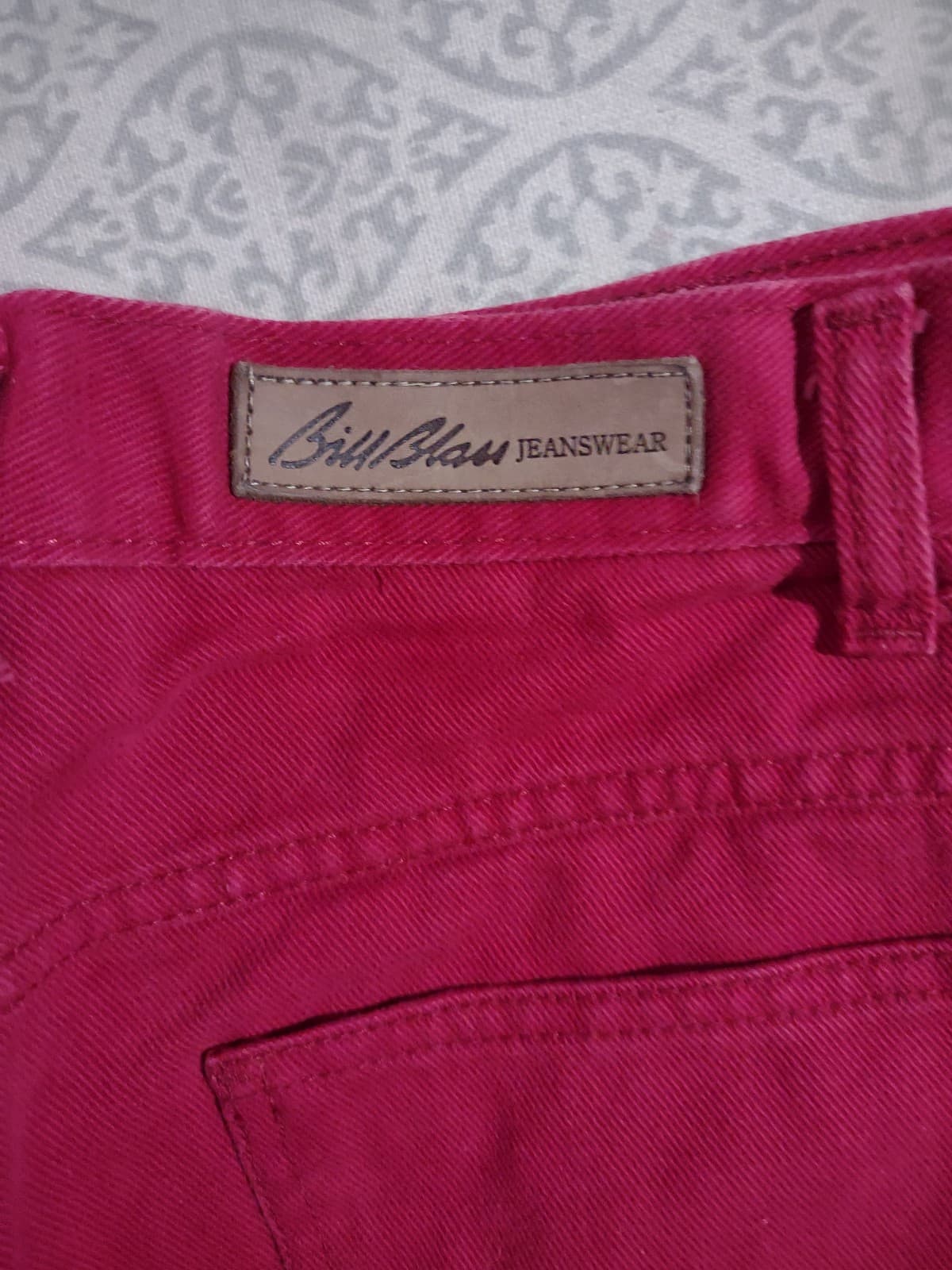 Vintage Bill Blass Jeanswear Easy Fit 90s Red / Maroon High Rise Jeans Size 4P - Thumbnail 4