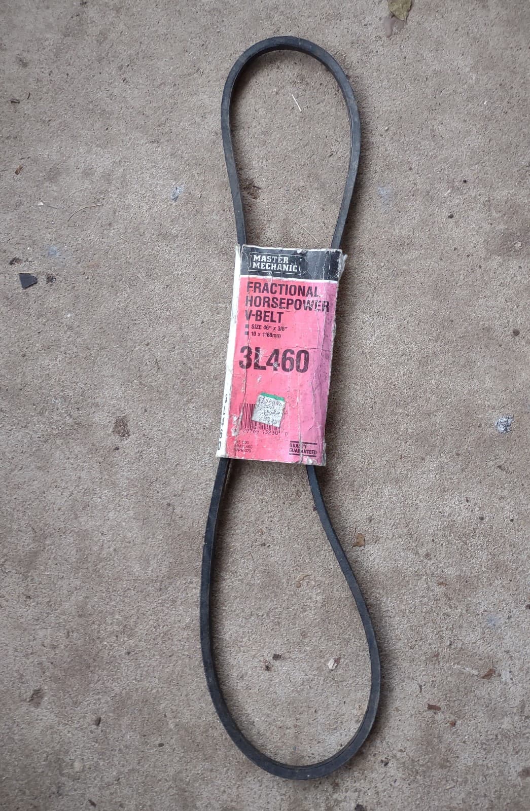 Master Mechanic 3L460 Light Duty V-Belt 3/8"x 46", 10mm x 1168mm - Image 1
