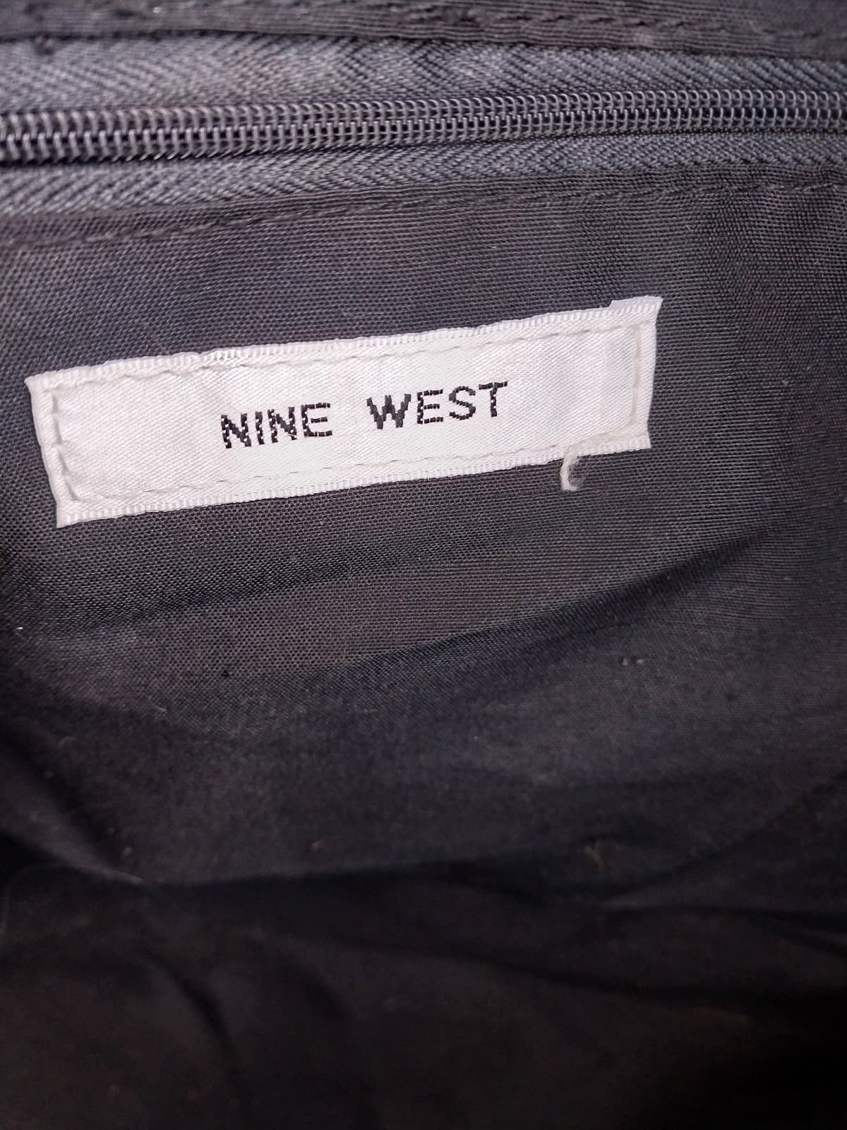 Nine West Shiny Black & Maroon Colored Purse - Thumbnail 3