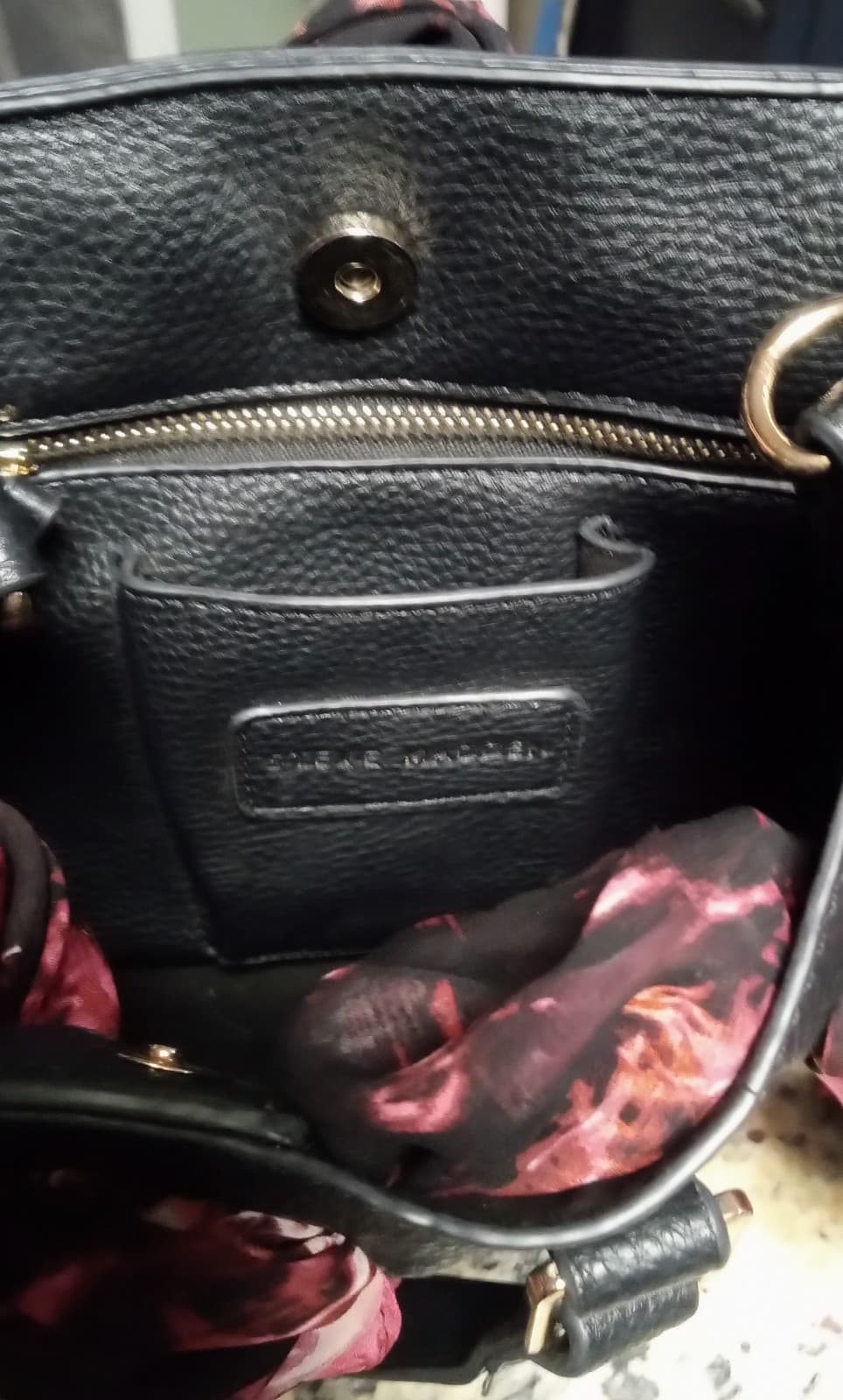 Steve Madden Black Purse With Scarf - Thumbnail 4