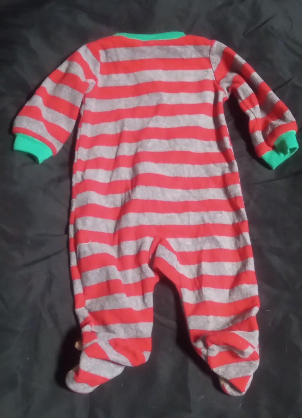 Baby Reindeer Striped Fleece Sleep N' Play Carter's Just One You Red NEWBORN - Thumbnail 3