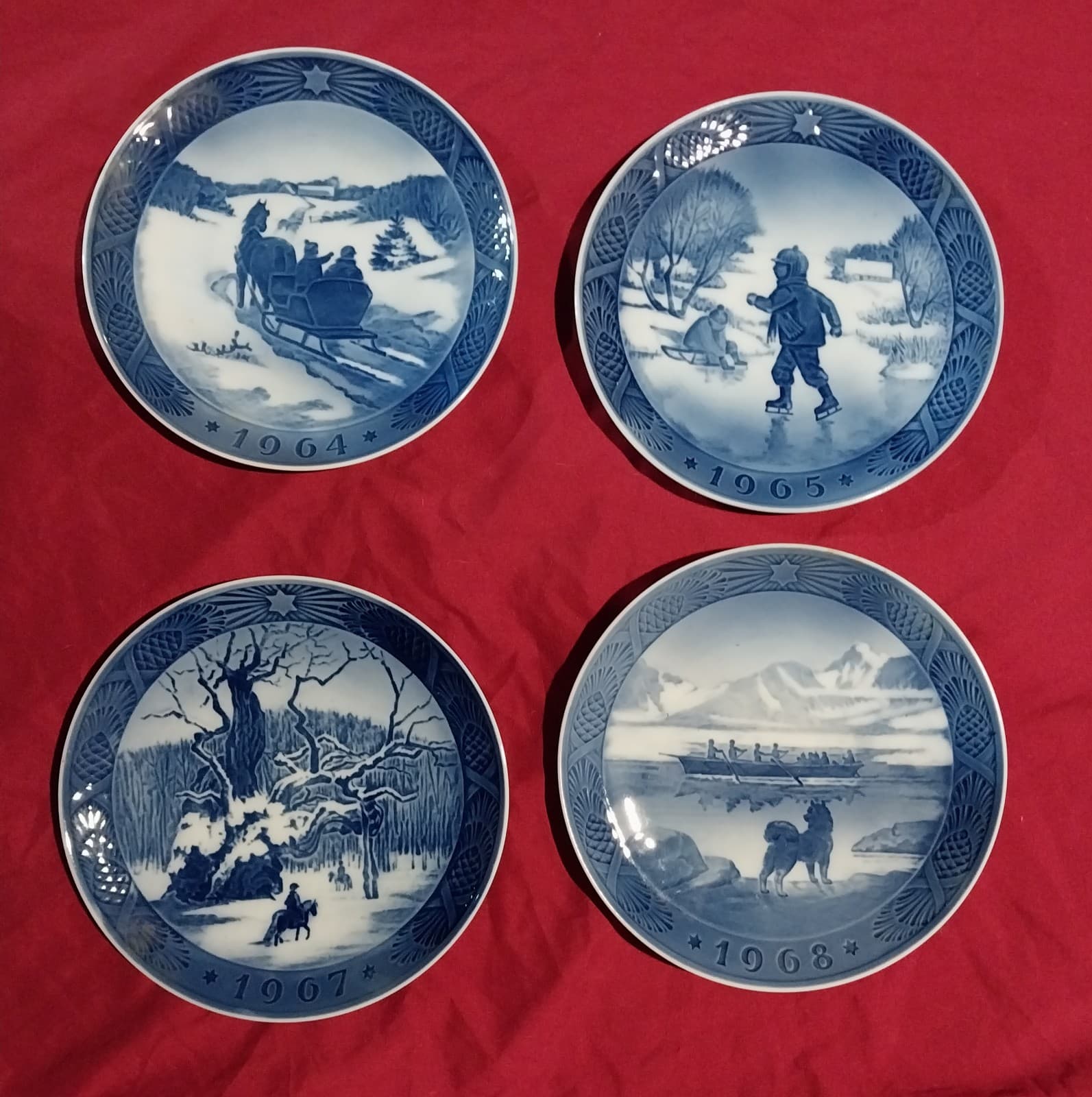4 Royal Copenhagen Christmas Plates. Years Are 1964, 1965, 1967 & 1968. - Image 1