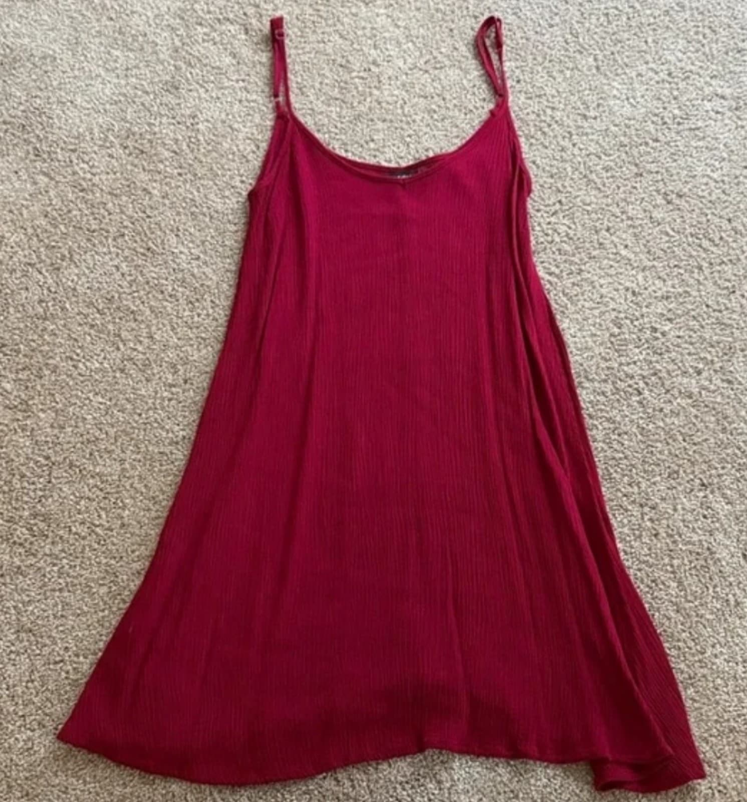 Living Doll Red Spaghetti Strap Mini Dress. Adjustable Straps. - Image 1