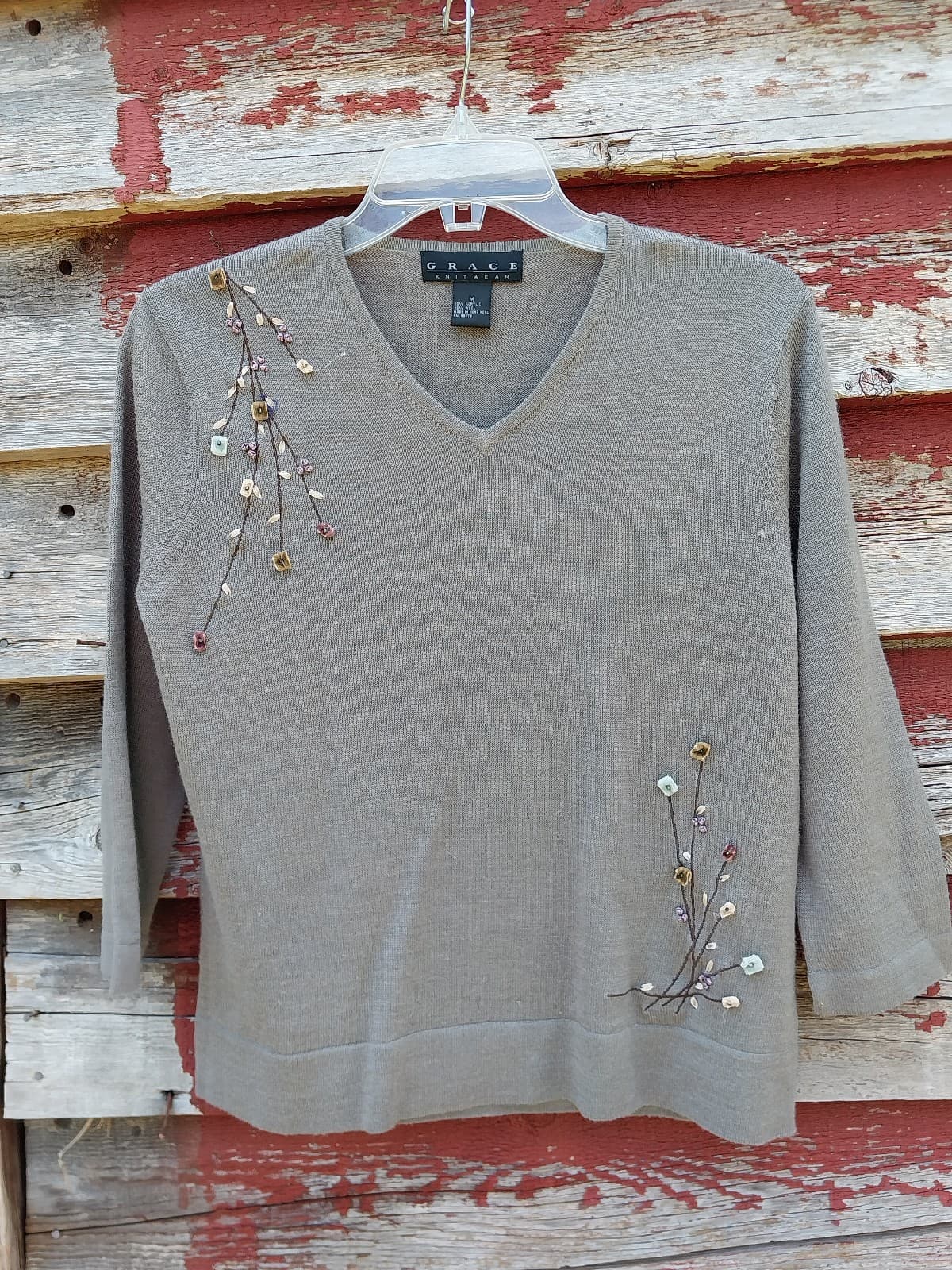 Grace KnitWear Sweater with 3/4 Sleeves. - Image 1