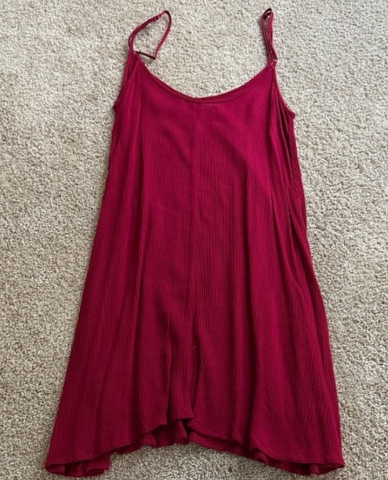 Living Doll Red Spaghetti Strap Mini Dress. Adjustable Straps. - Thumbnail 2