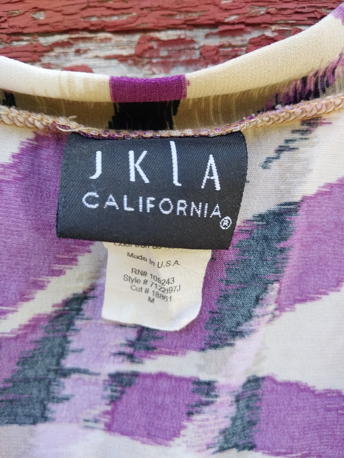 JKLA Women's Sleeveless California Top Purple & Black & Beige - Thumbnail 3
