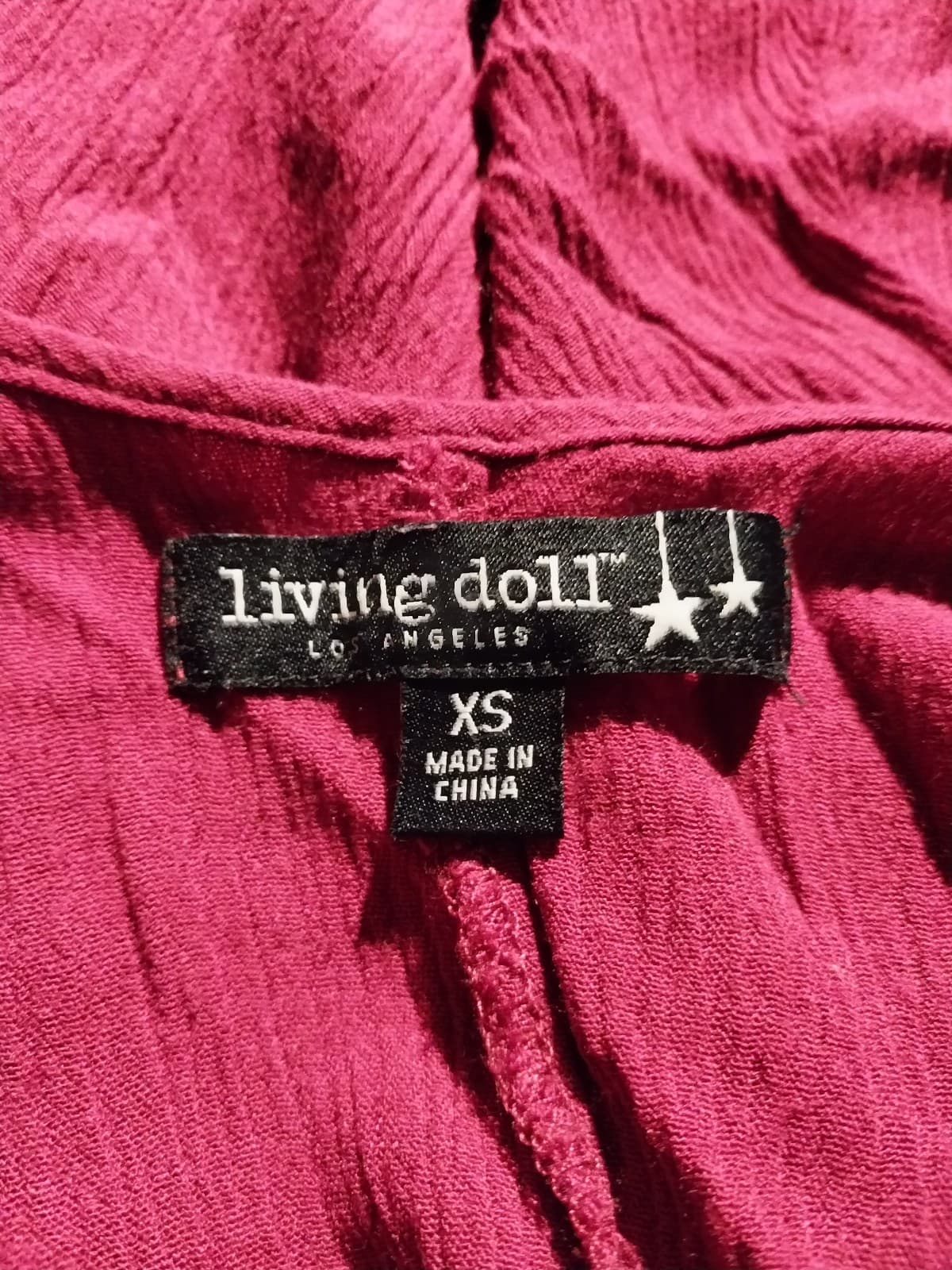 Living Doll Red Spaghetti Strap Mini Dress. Adjustable Straps. - Thumbnail 3