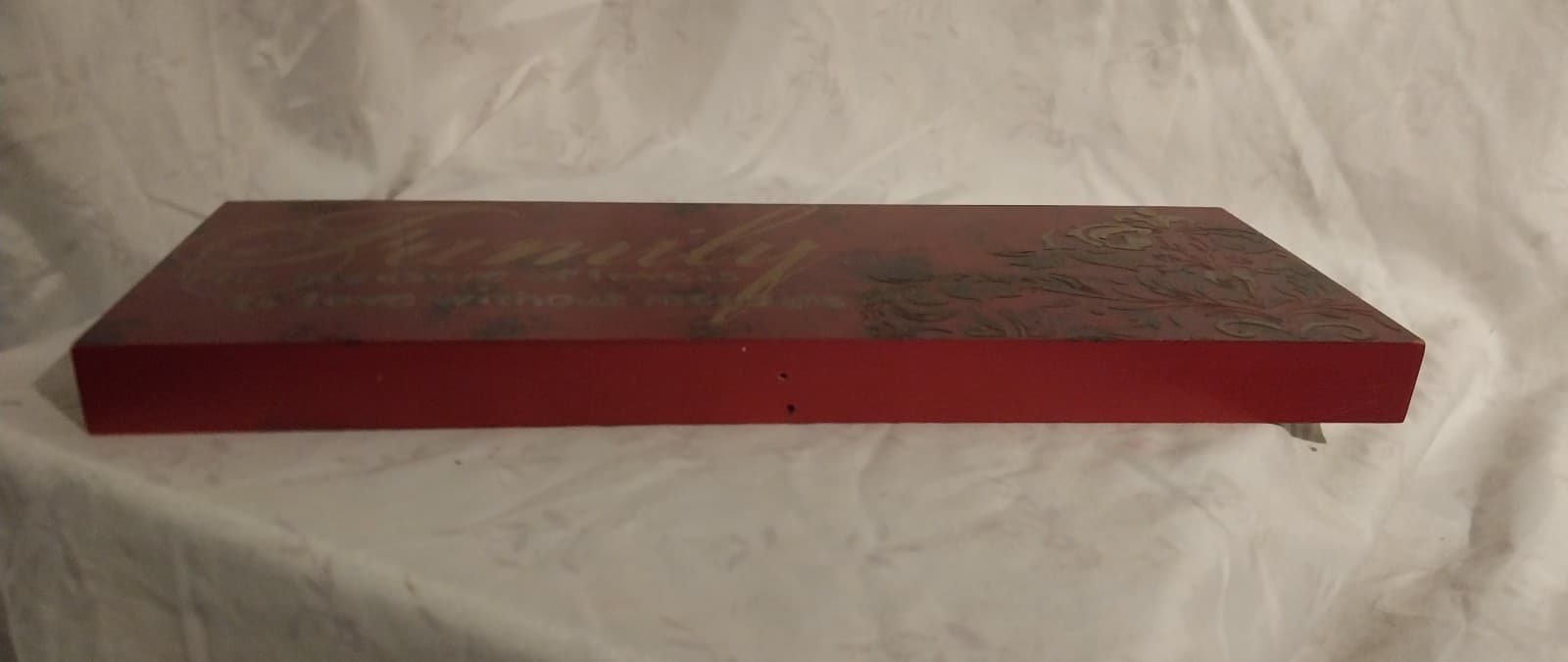 "Family The Measure of Love is to Love without Measure" Burgundy Wood Sign - Thumbnail 3