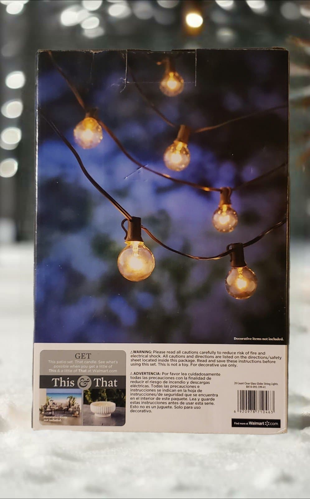 Better Homes & Gardens 18.7 feet 20 count G40 Clear Glass Globe String Lights - Thumbnail 2