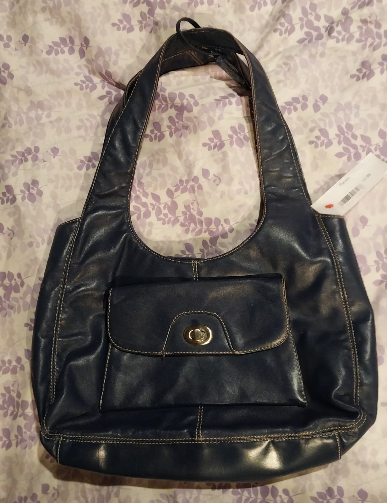 Vintage Bandolino Navy Blue Purse - Image 1