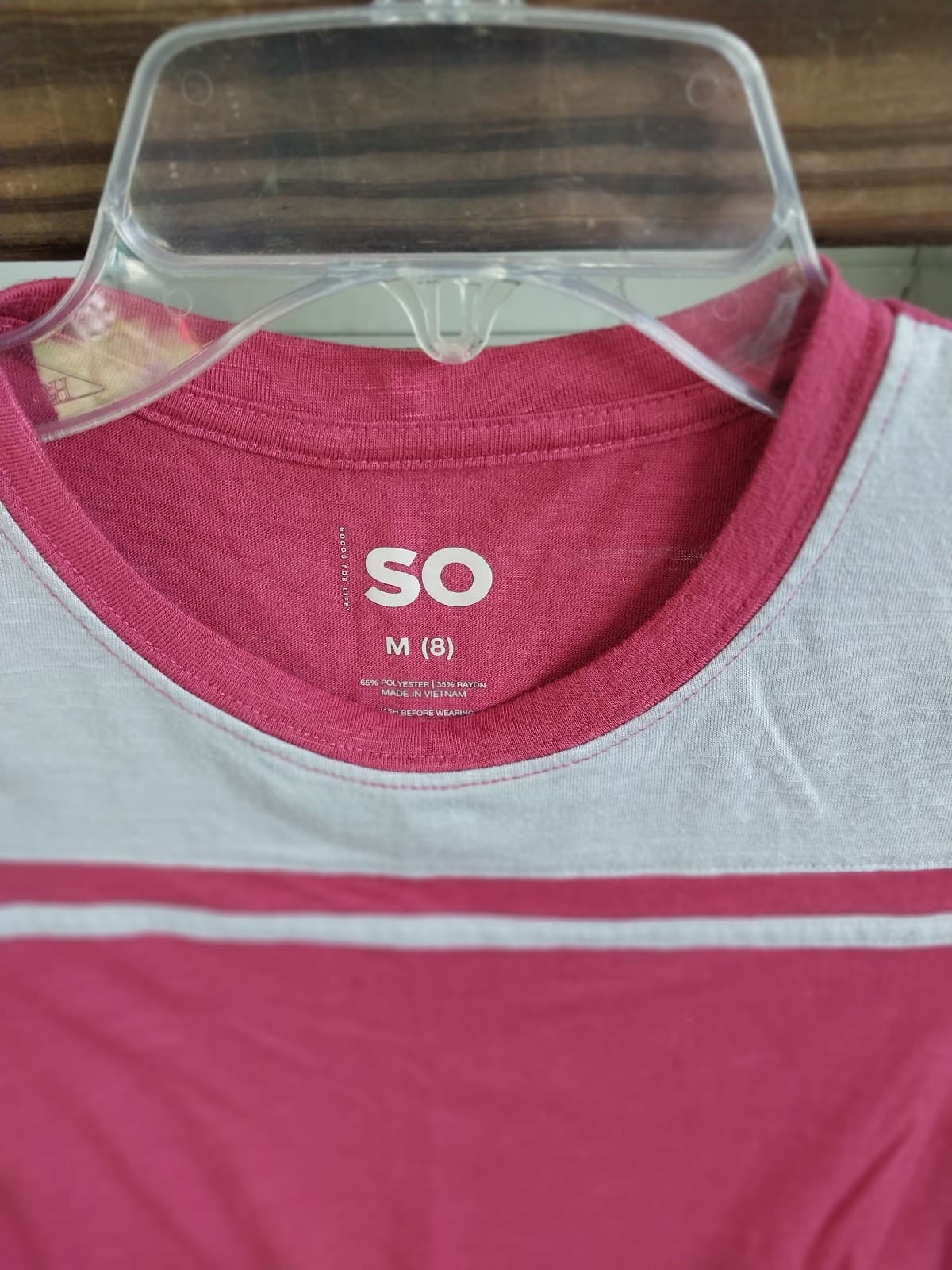 SO® Colorblock (Red) Varsity Tee Dress. Size 8 - Thumbnail 2