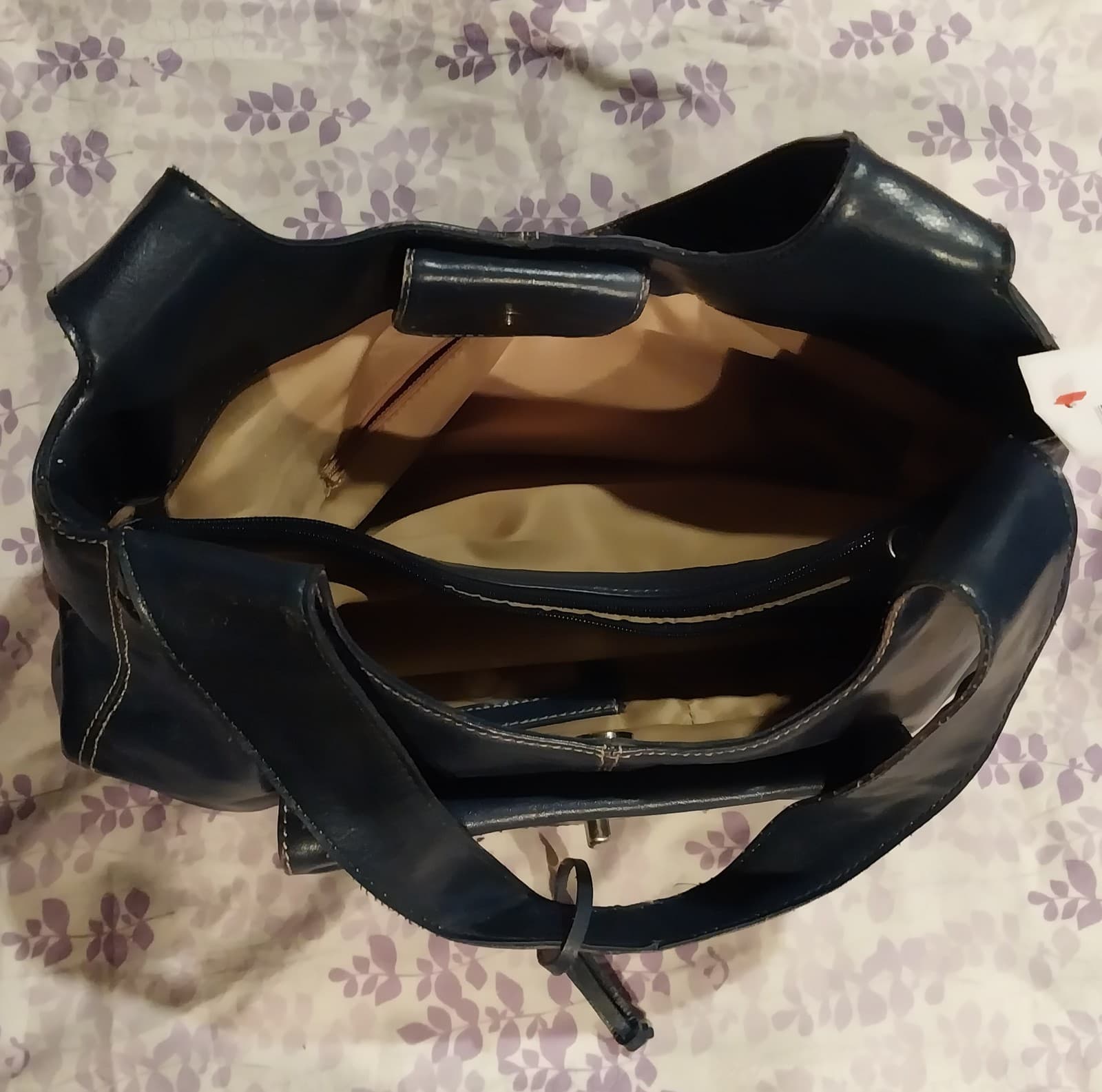 Vintage Bandolino Navy Blue Purse - Thumbnail 2