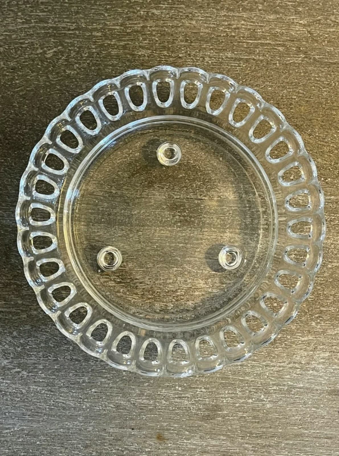 Looped Rimmed Christal Crystal Glass Dish - Thumbnail 3