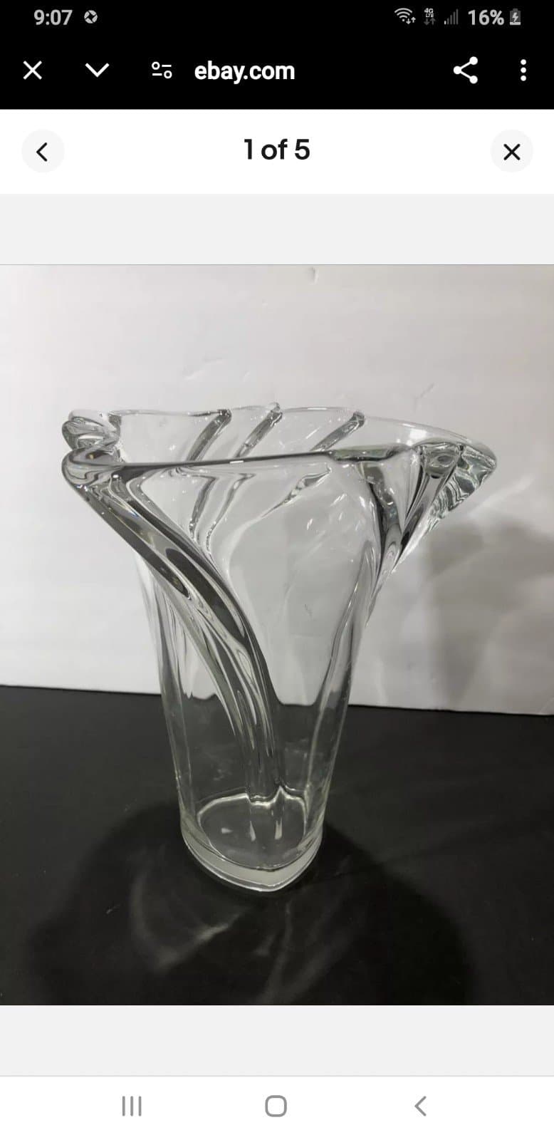 Mikasa Crystal Clear Swing Vase 9-1/2" Made in Germany - Image 1