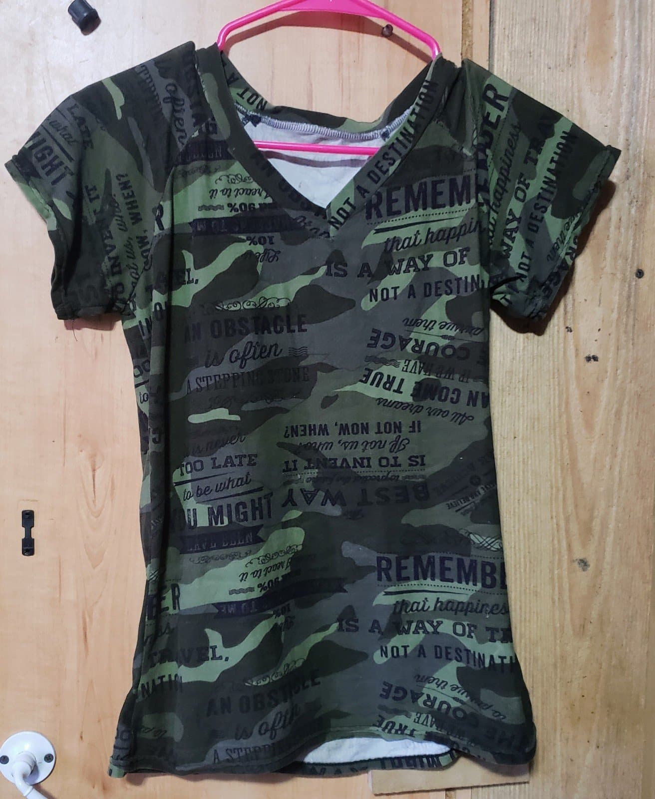 Camo V-Neck T-Shirt - Image 1
