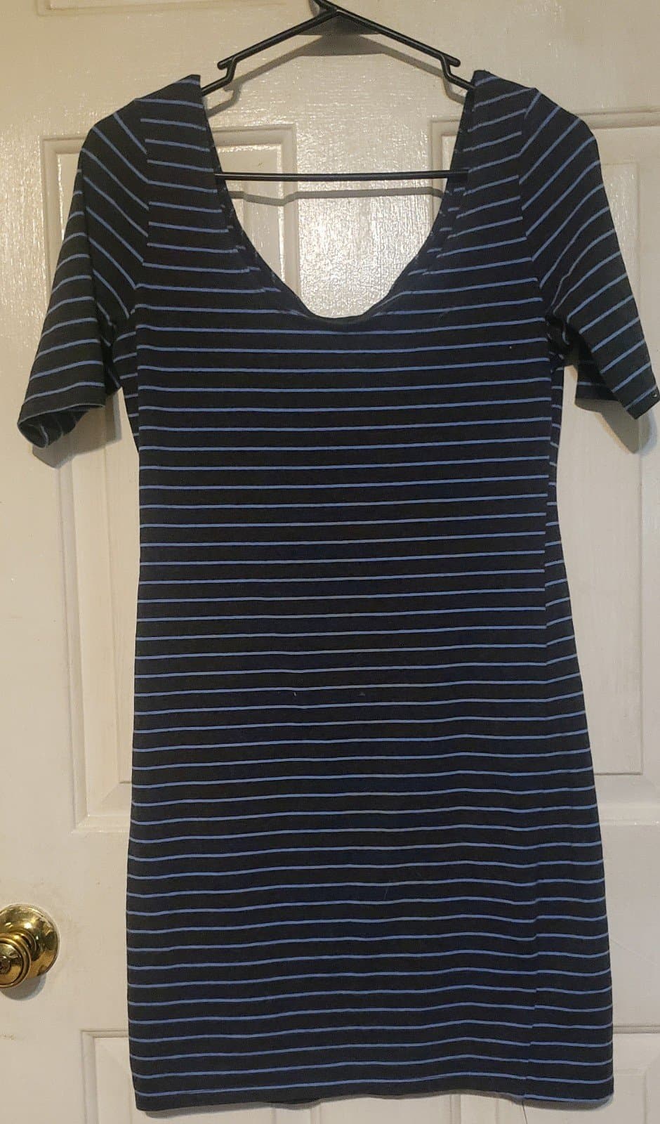 Xhilaration Women's Striped Blue Dress - Image 1