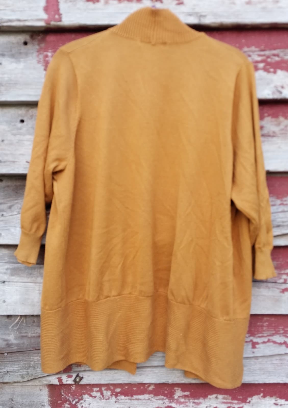 Joan Vasd Mustard Colored Cardigan. Size 1X - Thumbnail 3