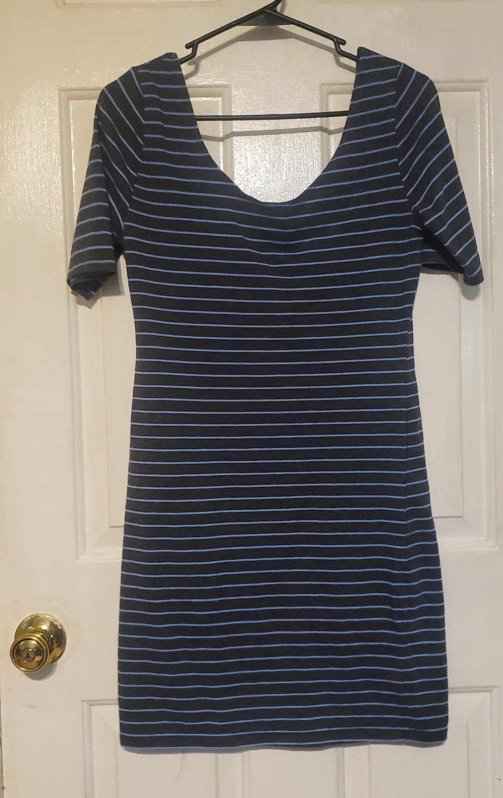 Xhilaration Women's Striped Blue Dress - Thumbnail 2