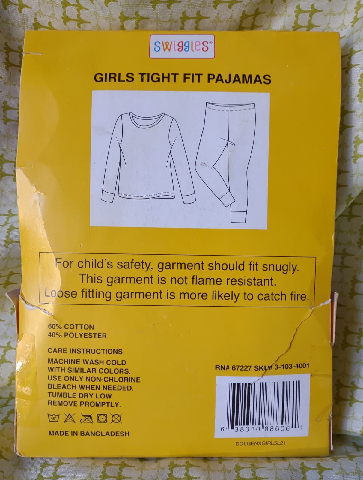 BRAND NEW GIRL'S SIZE 4/5. A 2 PIECE SWIGGLES TIGHT FIT PAJAMA SET - Thumbnail 3