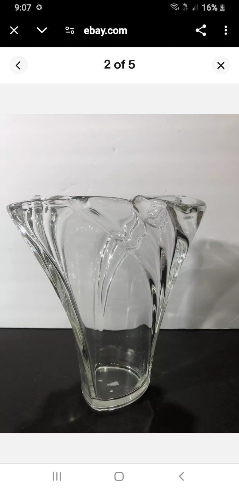 Mikasa Crystal Clear Swing Vase 9-1/2" Made in Germany - Thumbnail 2