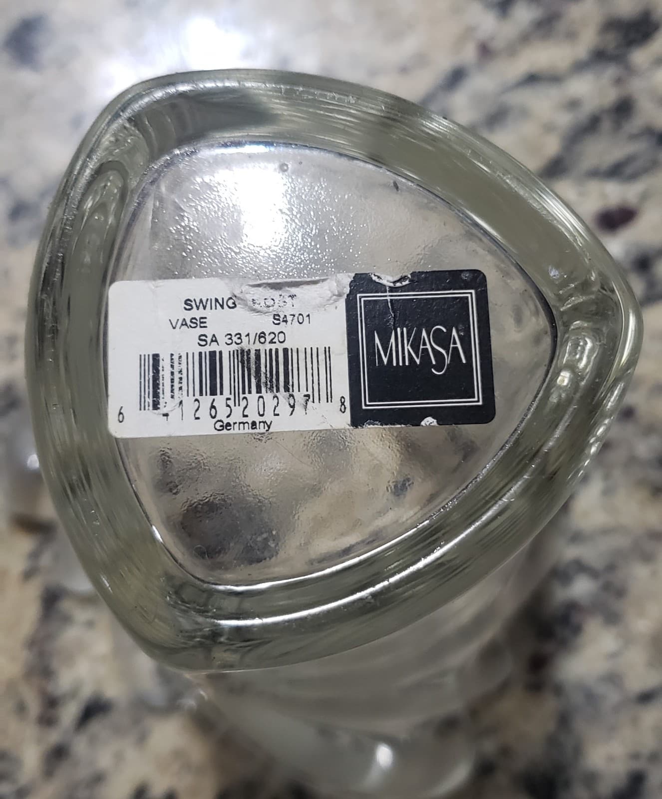 Mikasa Crystal Clear Swing Vase 9-1/2" Made in Germany - Thumbnail 3