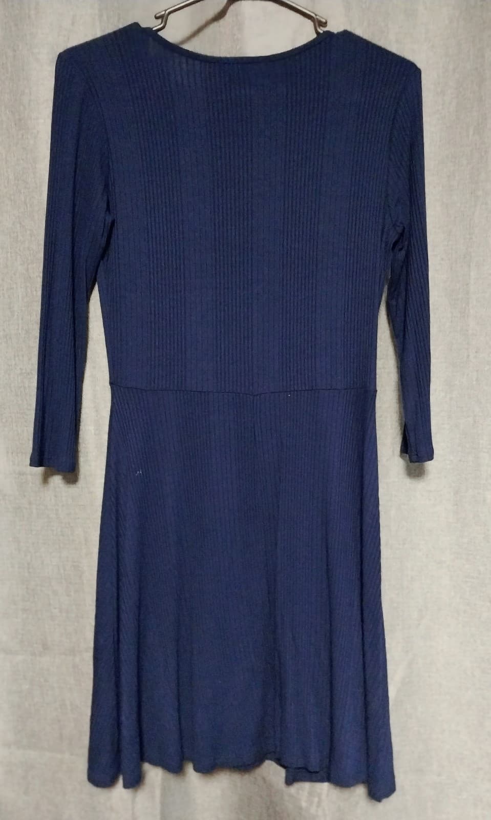 See You Monday Los Angeles Blue Faux Wrap Dress Size S 3/4 Sleeve Stretch - Thumbnail 2