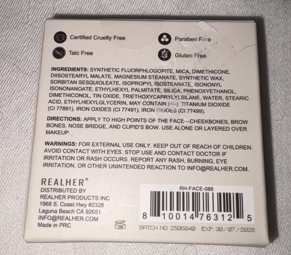 RealHer Pure Resolve Highlighter 4g / 0.14 Oz NIB - Thumbnail 2