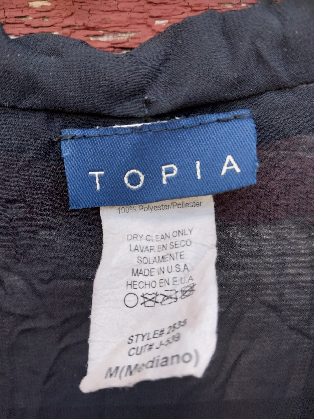 Topia Sheer Black Blouse. Size Medium - Thumbnail 5