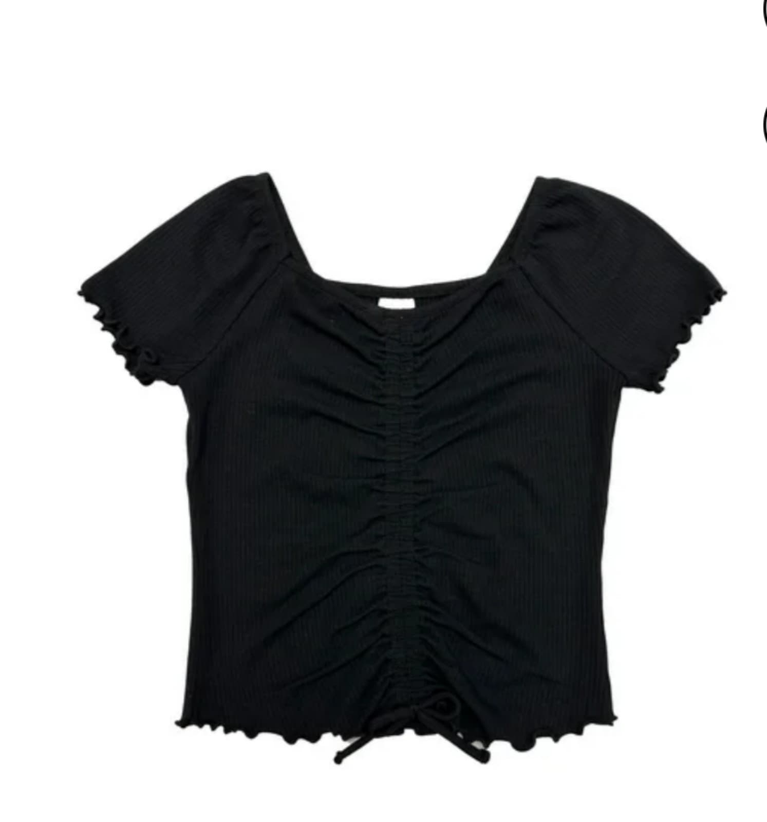 Wonder Nation Tween Girls Short Cap Sleeve Cinch Top, Sizes 14-16 - Image 1