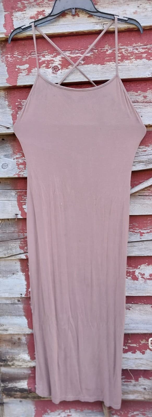 SHEIN Women's Criss Cross Backless Neutral Pink Bodycon Dress Size Large - Image 1