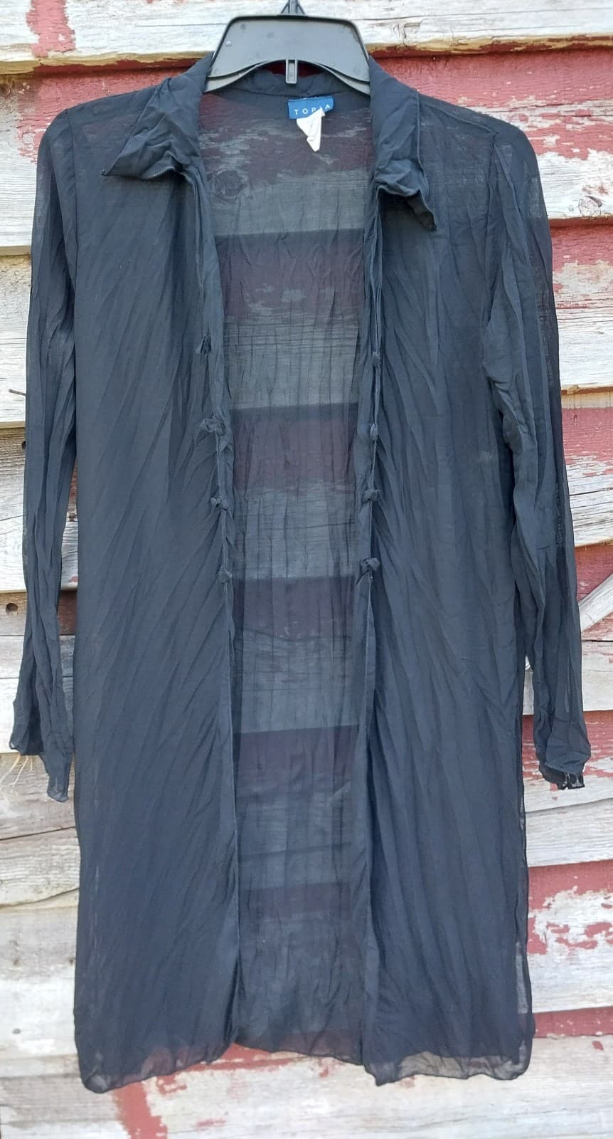 Topia Sheer Black Blouse. Size Medium - Image 1