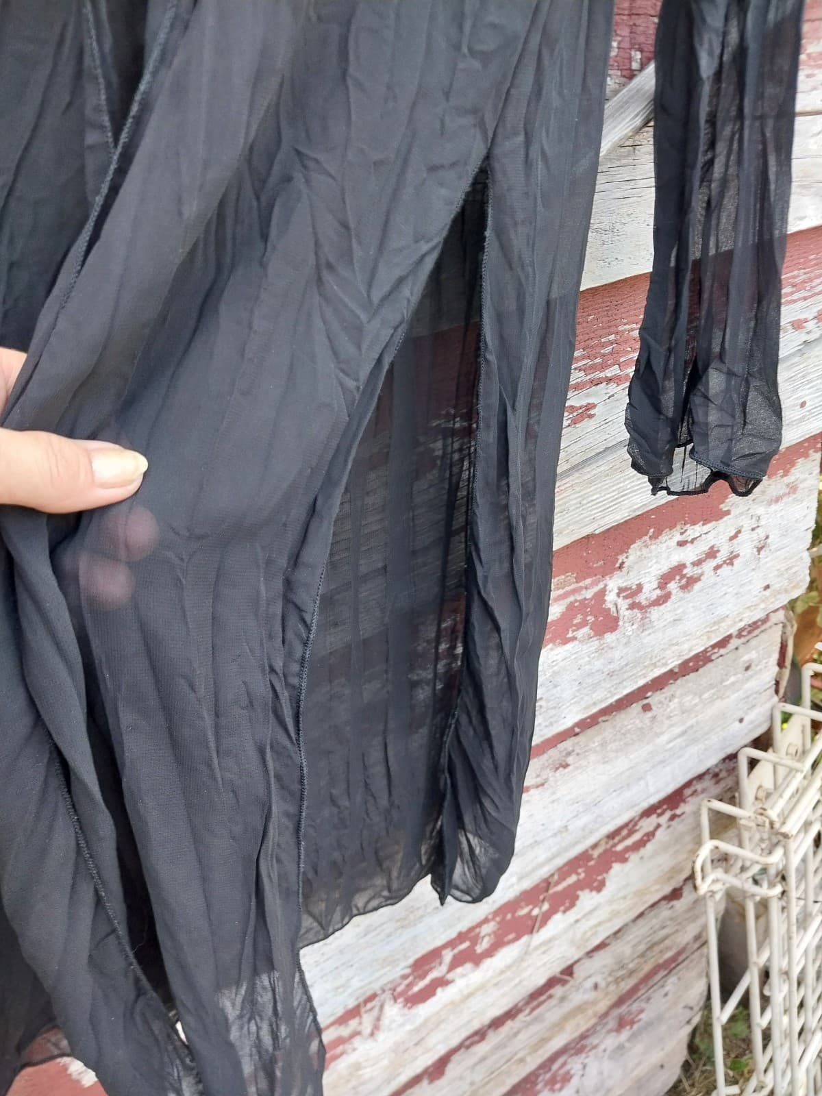 Topia Sheer Black Blouse. Size Medium - Thumbnail 3