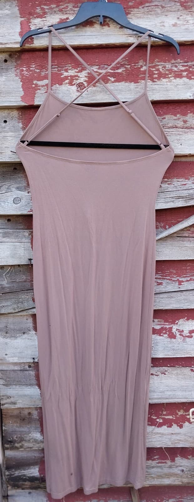 SHEIN Women's Criss Cross Backless Neutral Pink Bodycon Dress Size Large - Thumbnail 2