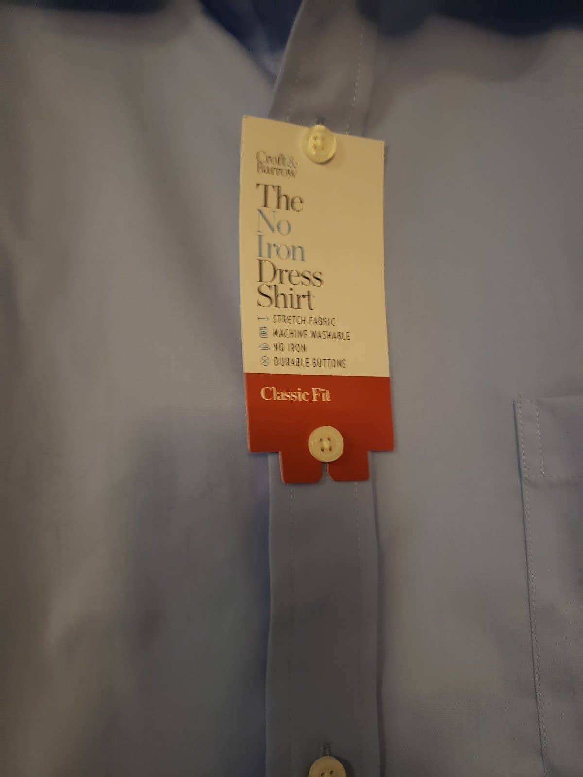 Croft & Barrow Men's Long Sleeve No Iron Dress Shirt 16-16 1/2 36/37 - Thumbnail 3