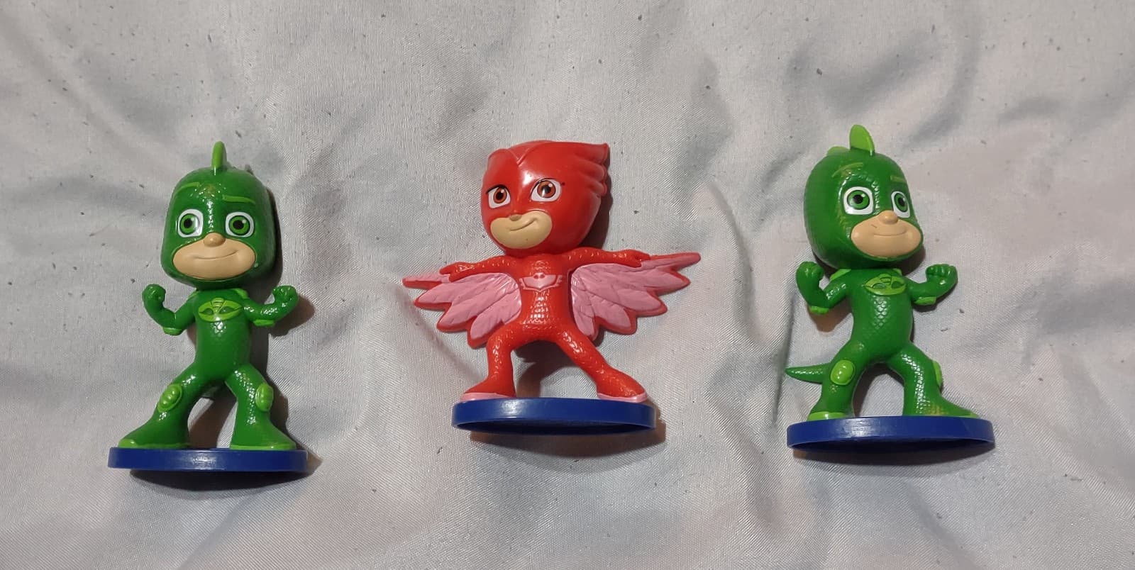 PJ Masks Cake Toppers PVC Figures 2 1/4" Gekko Green Owlette Red. 3 included - Image 1