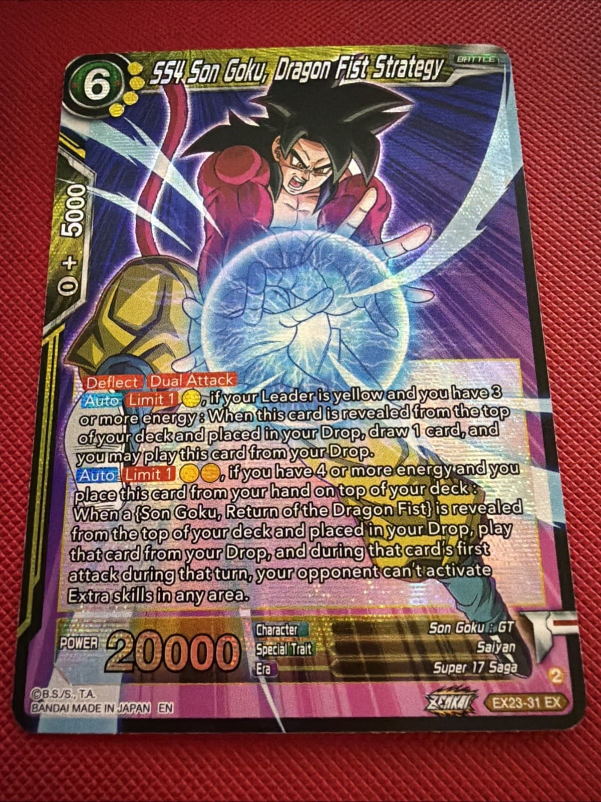 SS4 Son Goku, Dragon Fist Strategy EX23-31 EX Dragon Ball Card Game - Image 1