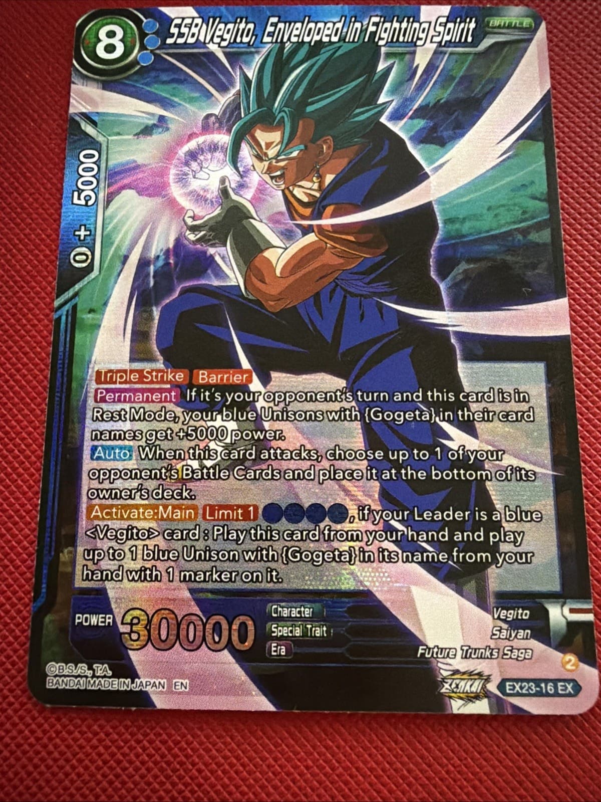SSB Vegito, Enveloped in Fighting Spirit EX23-16 EX Foil - Image 1