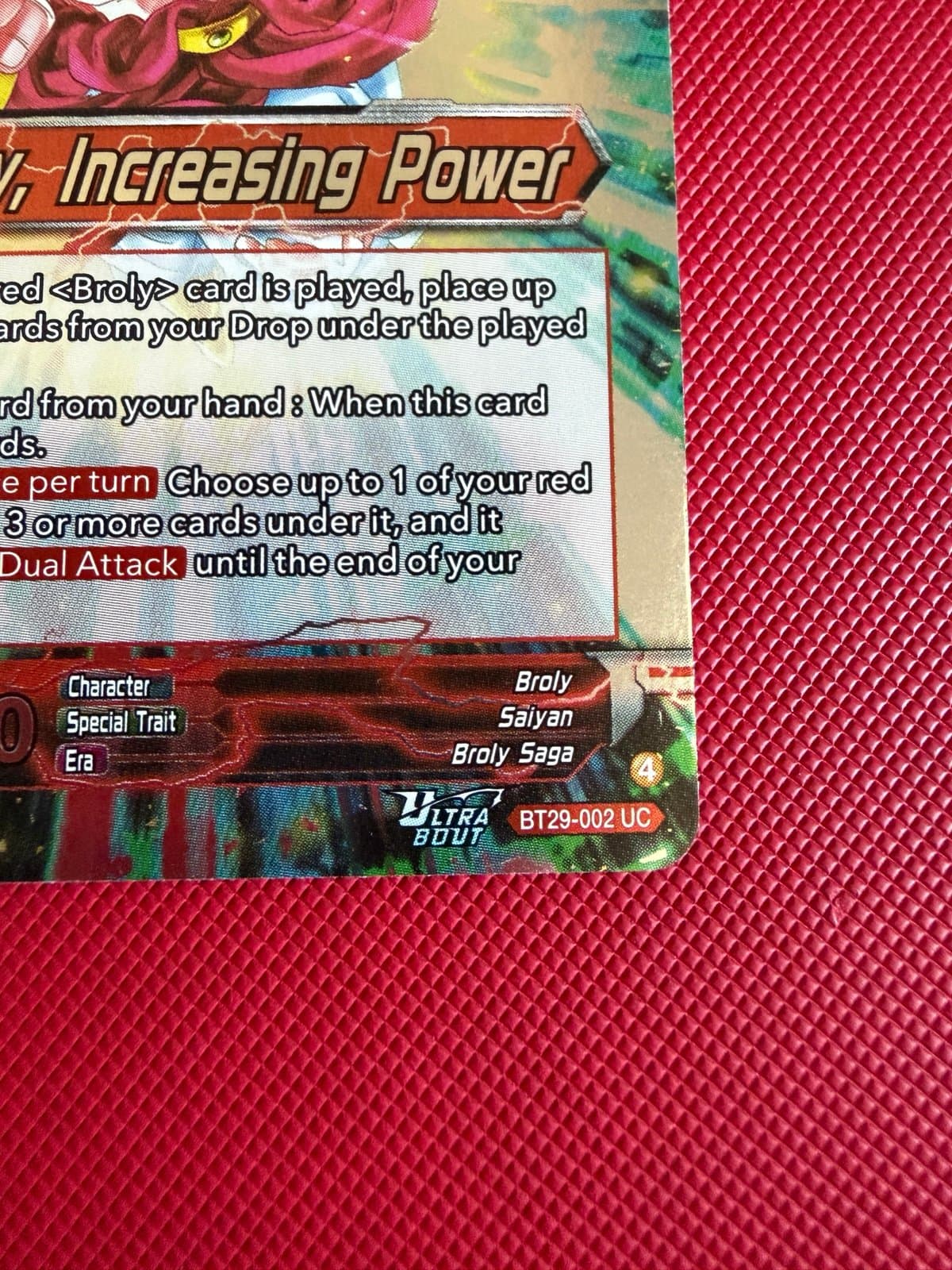 Dragon Ball Fearsome Rivals - SS Broly, Increasing Power - BT29-002 - FOIL - Thumbnail 2