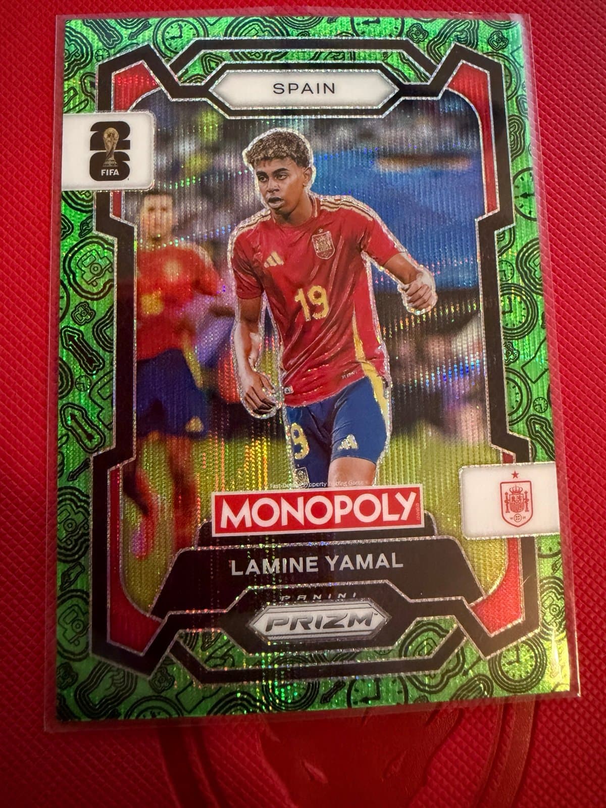Lamine Yamal 2026 Panini Prizm Monopoly FIFA World Cup #41 Green Wave - Image 1