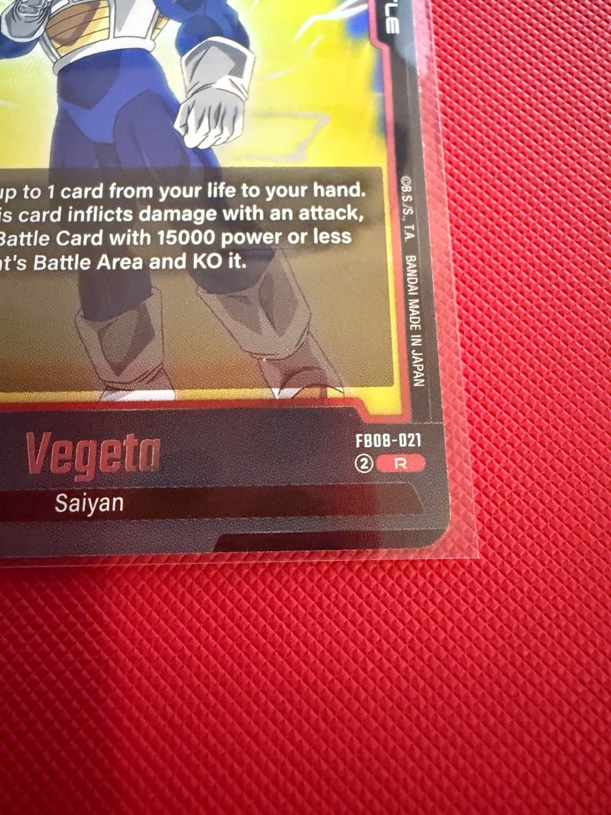Vegeta FB08-021 Rare Foil Dragon Ball Card GameSuper Fusion World Saiyan's Pride - Thumbnail 4
